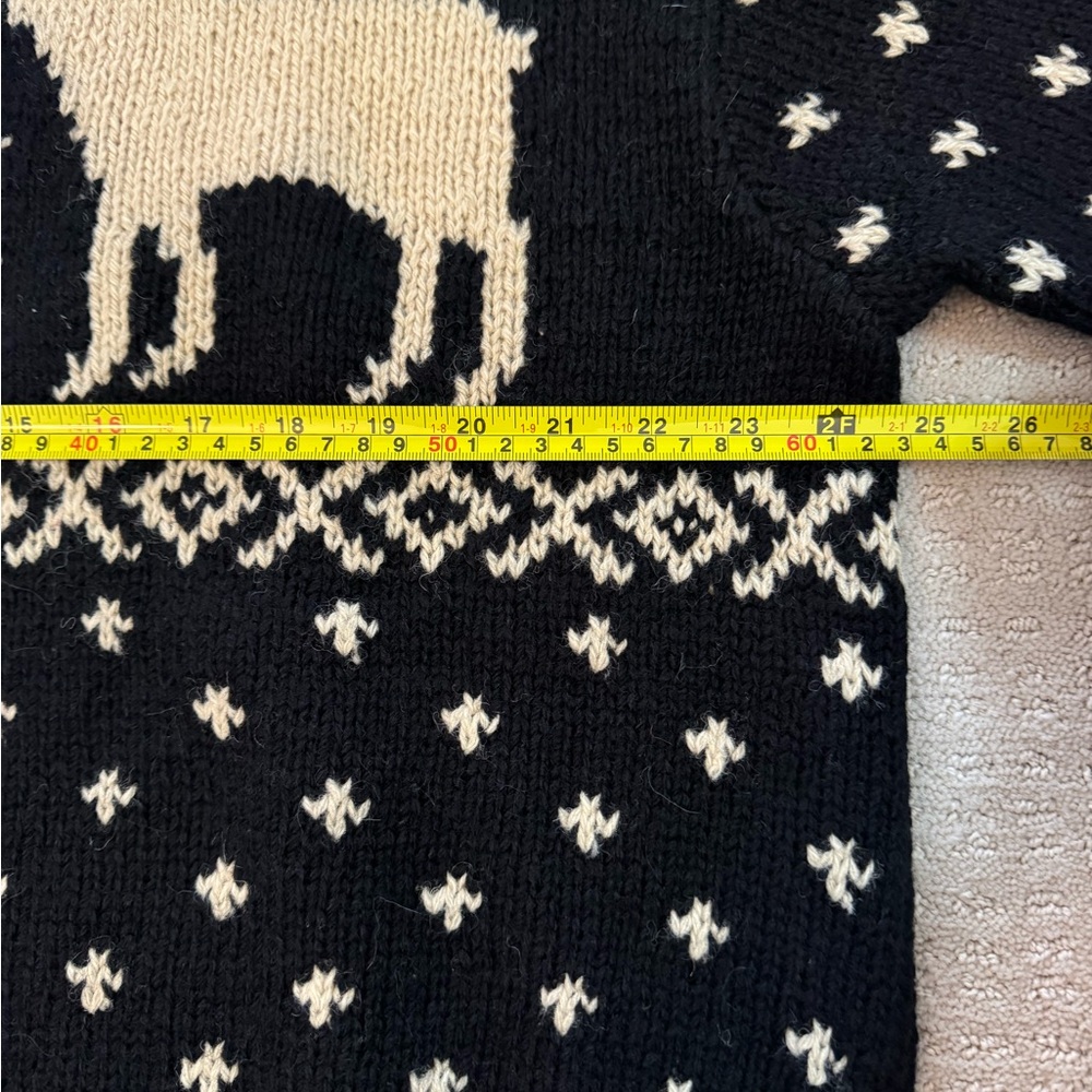 Polo by Ralph Lauren Black and Cream Crewneck Reindeer Sweater - Picture 3 of 5